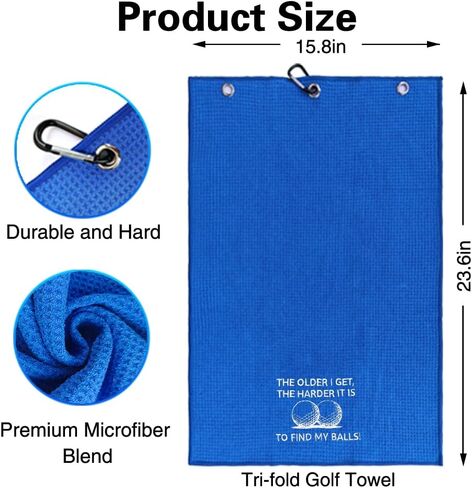 The Older I Get The Harder It Is to Find Embroidered Golf Towel, Funny Golf Towels for Golf Bags with Clip, Birthday Retirement Gift for Grandpa Dad Brother Golfer, Golf Accessories for Men in Saudi Arabia