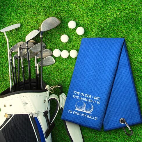 The Older I Get The Harder It Is to Find Embroidered Golf Towel, Funny Golf Towels for Golf Bags with Clip, Birthday Retirement Gift for Grandpa Dad Brother Golfer, Golf Accessories for Men in Saudi Arabia