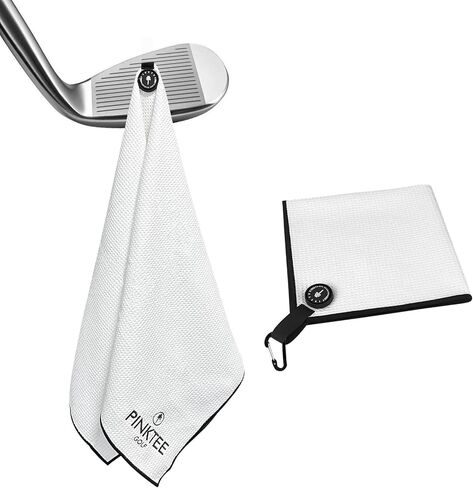 PINKTEE Magnetic Golf Towel, Microfiber Waffle Design for Golf Bag Towel Golf Cart Seat Covers or Cleaning Golf Clubs, Perfect Golf Gifts for Men Women (Black, 40x18'') in Saudi Arabia