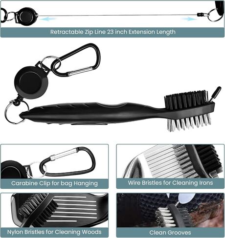 مجموعة مناشف الجولف مكونة من 4 | منظف ​​أخدود فرشاة نادي الجولف | أداة ديفت قابلة للطي مع علامة كروية مغناطيسية | مناشف الجولف بنمط الوافل، حل إصلاح النادي القذر وDivot in Kuwait