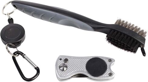 Magnetic Golf Towel, Top-Tier Microfiber Golf Towel, with Magnet Divot Repair Tool & Retractable Golf Club Brush, Golf Accessories Stick to Golf Carts and Clubs, Golf Gifts for Men in Saudi Arabia