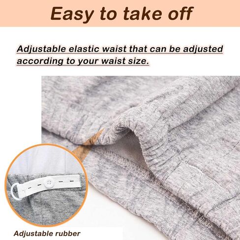 Urine Incontinence Cropped Pants, Washable Elastic Adjustable Reusable Patient Care Trousers for Adults, Elderly, Women's Physiological Periods (Gray/2XL) in Kuwait