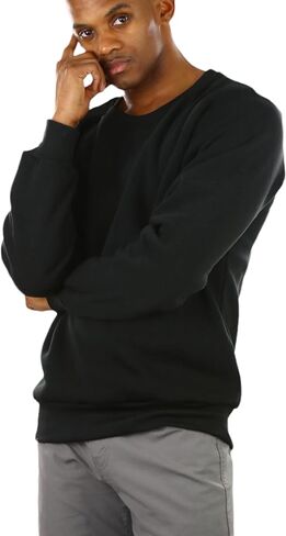 ToBeInStyle Men's Long Sleeve Crew Neck Cotton-Poly Blend Sweatshirt in Saudi Arabia
