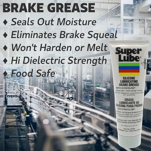 Super Lube 97008 Silicone Lubricating Brake Grease with PTFE, 8 oz Tube, Translucent White in Saudi Arabia