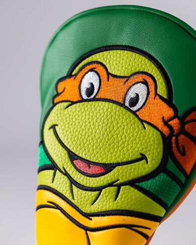 غطاء رأس Pins & Aces TMNT - غطاء رأس مصنوع يدويًا من الجلد الفاخر - رأس سلاحف النينجا المراهق المتحول، غطاء نادي الجولف عالي الجودة - تصميم وتخصيص حقيبة الجولف الخاصة بك in Kuwait