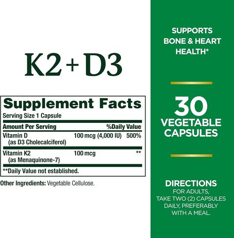 Nature's Bounty K2 + D3, 30 Capsules in Saudi Arabia