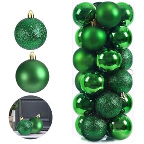24pcs Mini Christmas Balls Ornaments, Shatterproof Christmas Hanging Balls for Xmas Tree, Holiday, Wedding, Mardi Gras Party (Gold)