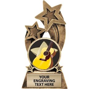 Crown Awards Guitar Trophy, 5.75" Glory Resin Music Guitar Trophies with Free Custom Engraving Prime