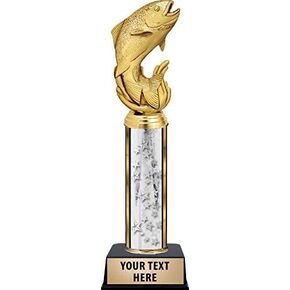 Trout Fish Trophy, Personalized Silver Fishing Trophies for Fishing Competition Awards Prime