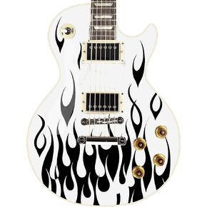 Custom Made Flames Decal Sticker Fits Guitars & Basses. Colour Options available. (Apple Green)