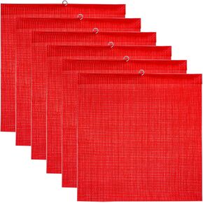 6 Pieces 18 x 18 Inch Safety Flags with Wire Loop,Red Mesh Safety Flag Warning Flag,Trailer Safety Flag Mesh Weather Flag Red Safety Flags for Trucks, Trailer, Oversize Load for Trucks
