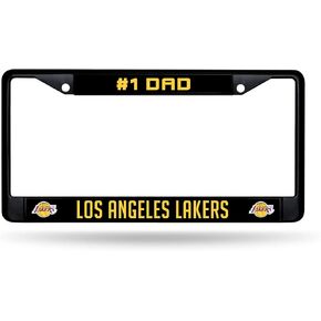 Rico Industries NBA Los Angeles Lakers #1 DAD Black Chrome Frame W' Decal Insert 12" x 6" Car/Truck Auto Accessory