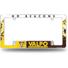 Rico Industries NCAA Valparaiso Crusaders Primary 12" x 6" Chrome All Over Automotive License Plate Frame for Car/Truck/SUV