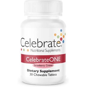 Celebrate Vitamins CelebrateONE Bariatric One A Day Multivitamin without Iron, Chewables, for Post Gastric Bypass or Sleeve Gastrectomy, Strawberry Creme, 30 count