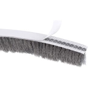 Weather Stripping 0.23" Width x 0.24" Thick x 49.21 ft Length with Adhesive Backing, Felt Pile Brush Weather Stripping for Window Door Seal Strip, Gray