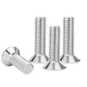 M8-1.25x10mm Flat Head Socket Cap Screws and Bolts, M8 10mm Flat Head Bolts,Stainless Steel Screw,Allen Socket Drive,Full Thread,Bright Finish,Coarse Thread UNC, 30Pcs