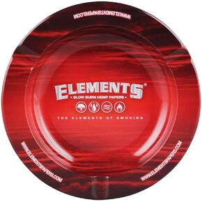 Elements Round Metal Ashtray - Red 5.5"