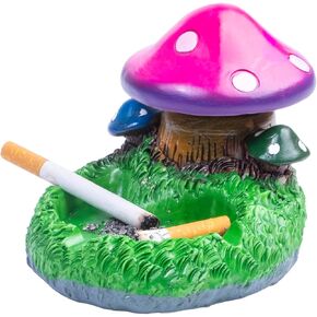 Ashtray, Cool Ash Tray for Cigarettes, Fantasy Decoration for Smokers, Perfect Home Ashtrays for Inside Outside Home Office Patio, Great Father's Day, Birthday gift (Alien) (Top Mushroom)