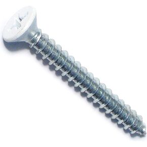 014973160487 Phillips Flat Hinge Screws, 9 x 1-1/2, Piece-20,White
