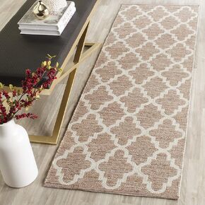 SAFAVIEH Montauk Collection Area Rug - 6' x 9', Light Blue & Ivory, Handmade Trellis Cotton, Ideal for High Traffic Areas in Living Room, Bedroom (MTK810B)
