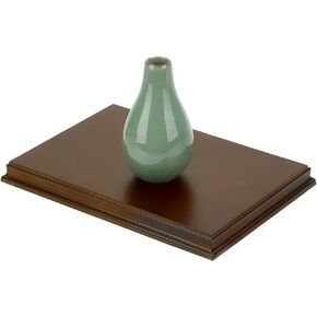 FINGERINSPIRE Coconut Brown Rectangle Wood Stand Base 3.97x5.9x0.7 Wood Base with Ogee Edge Wood Display Base for Gemstone and Jewellery Decor Wood Base for Vase Sculpture Collectibles Display