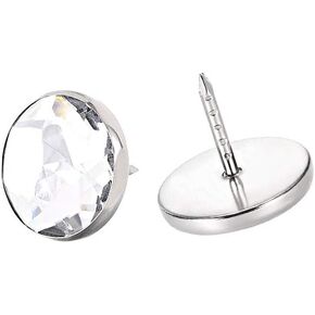 uxcell Crystal Upholstery Nails Tacks, 16.8mm Dia Head 17mm Length Shank for Furniture Sofa Headboards, 50 Pcs