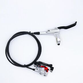 MTB Front Hydraulic Disc Brakes, Silver Aluminum Alloy Hydraulic Brakes for Mountain Bike Left Front 1000mm Hydraulic Bicycle Brakes with is/PM Adapter Fit 160mm Rotor