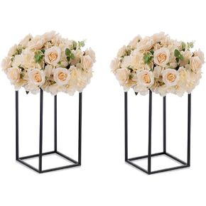 Black Plant Stand Pedestal Stand - 2 Pcs Metal Plant Stand, 31.5in Tall Flower Stand Vase Flower Holder, Wedding Centerpieces for Table, Corner Planter Pot Rack for Living Room, Home, Patio Decor