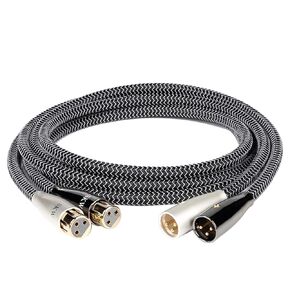SKW High End WG Series A Pair Balanced XLR Male to XLR Female 3 PIN Microphone Cable 3.2ft/1M (2 Cables)