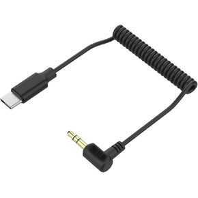 USB-C Microphone Adapter 3.5mm Male TRS to Type C VideoMic Dongle Mic Audio Cable, Compatible with Samsung Android Phones RODE VideoMicro - Black