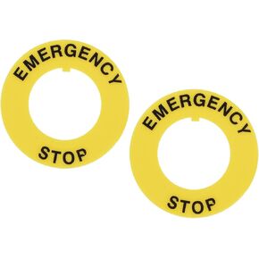 uxcell 2Pcs 22mm Inner Diameter Emergency Stop Sign For Push Button Switch Replacement 40mm OD