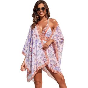 ABAFIP Women's Floral One Piece Swimsuit with Cover up Bathing suits Kimono Beach Top Summer wear Swimwear