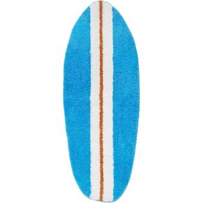 Surfboard Rug, Surfboard Shaped Bath Mat for Y2K Room Decor, Non-Slip Flocking Hypebeast Carpet for Living Room Decor, Stussy Rug Alt Room Decor Soft Doormat for Bedroom (Light Blue)