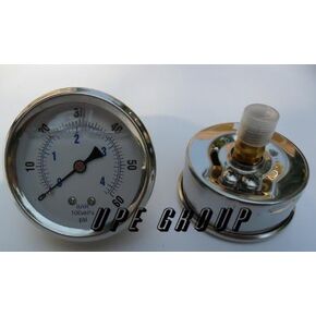 مقياس الضغط المملوء بالسائل الجديد من الفولاذ المقاوم للصدأ WOG وزيت الماء والغاز 0 إلى 60 رطل لكل بوصة مربعة في المركز الخلفي 0-60 1/4 بوصة NPT ذكر 2.5 بوصة قرص الوجه لخزان الهواء الهيدروليكي للضاغط in Kuwait