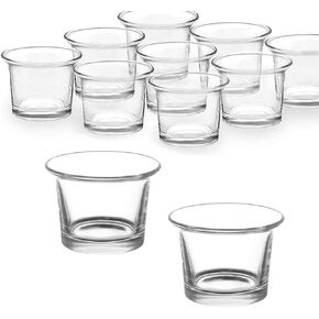 Clear Chunky Glass Lip Votive Candle Holders Tealight Votive Cups for Wedding Proposal, Spa, Aromatherapy, Meditation, 6 Counts by Baryuefull