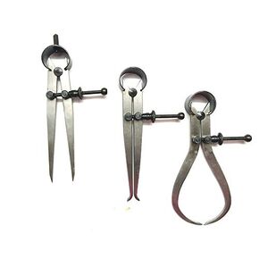 3 Pieces Spring Caliper Set - Inside, Outside & Divider 4" inch (100 mm)-Measuring Tool