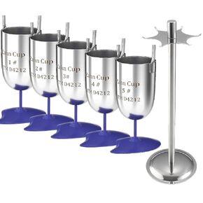 Viscosity Cup No. 1 to No. 5 Zahn Cup, Viscometer Dip Type 44ml Viscosity Cup Kit w/Bracket for Paint Sprayer, Stainless Steel Flow Cup for Oil Paint Finishes Honey Sauce