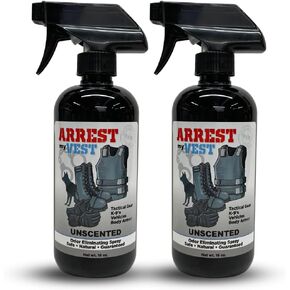 Arrest My Vest Military Grade Odor Eliminating Spray for Body Armor, Tactical Gear, and K9 Equipment. Safe on All Ballistic Vests, Fabrics, & Police Gear - Unscented - 1 Gallon Bottle