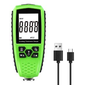 Professional Paint Thickness Gauge, Digital Coating Thickness Gauge for Magnetic/Non-Magnetic Materials, Paint Depth Gauge with LCD Display, Coating Thickness Meter