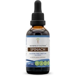 Secrets of the Tribe Spinach Alcohol-Free Liquid Extract, Spinach Flakes (Spinacia oleracea) Dried Leaf (2 FL OZ)