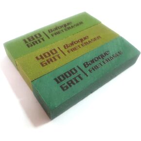 Baroque Guitar Fret Polishing Erasers Abraisive Rubber blocks Set of 3pcs Guitar Maintain Luthier Tool Kits Size on 180/400/1000 Grit (Frequently-used)