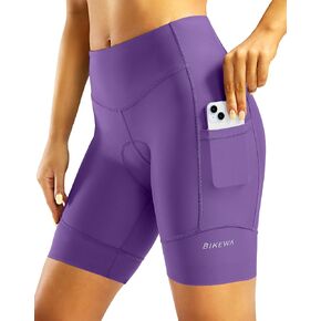 Padded Bike Shorts for Women High Waisted 4D Padding Cycling Bicycle Road Biking Shorts with Pockets