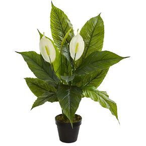 Nearly Natural 26" Spathiphyllum Artificial (Real Touch) Silk Plants Green