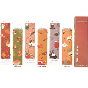 Folkulture Incense Sticks - Pack of 6 Incense -120 Fall Incense Sticks, Fall Scented Incense | Vanilla Incense Sticks, Organic Incense Sticks Non Toxic Inscents-Sticks - Pumpkin Pie, Pine & Cedar