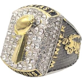 Personalized Fantasy Football Championship Silver & Gold 3D Trophies Rings Prize No Years