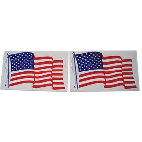 Large American Flag Patriotic Military Static Cling Window Set Includes Big Rectangle Design in Classic Red, White, & Blue US (2 Pieces)