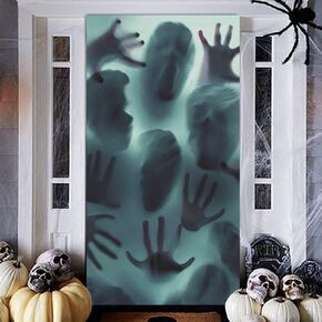 Halloween Horror Window Stickers,Removable Spooky Scary Ghost Silhouette Decals Art for Halloween Party Home Office Glass Haunted House Decor