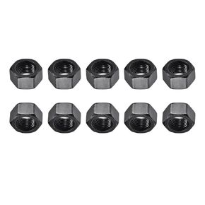 M12x1.75mm(DxP) Hex Nuts - 10Pack - Good for Home Garage Repair - Carbon Steel Zinc Plated Hexagonal Nuts - Black