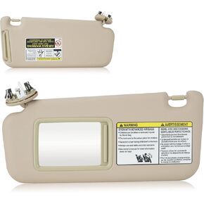 Right Passenger Side Sun Visor with Light Fit for Toyota RAV4 (Roof with Light) 2006 2007 2008 2009 2010 2011 2012 2013, Replaces for 74310-42452-B2 Beige in Saudi Arabia