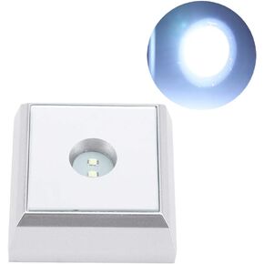 قاعدة إضاءة LED، قاعدة إضاءة لفن الزجاج، قاعدة إضاءة لفن الكريستال، حامل قاعدة مصباح LED لعرض تمثال الأكريليك الكريستالي (#1 4 مصابيح LED للبطارية الضوء الأبيض)